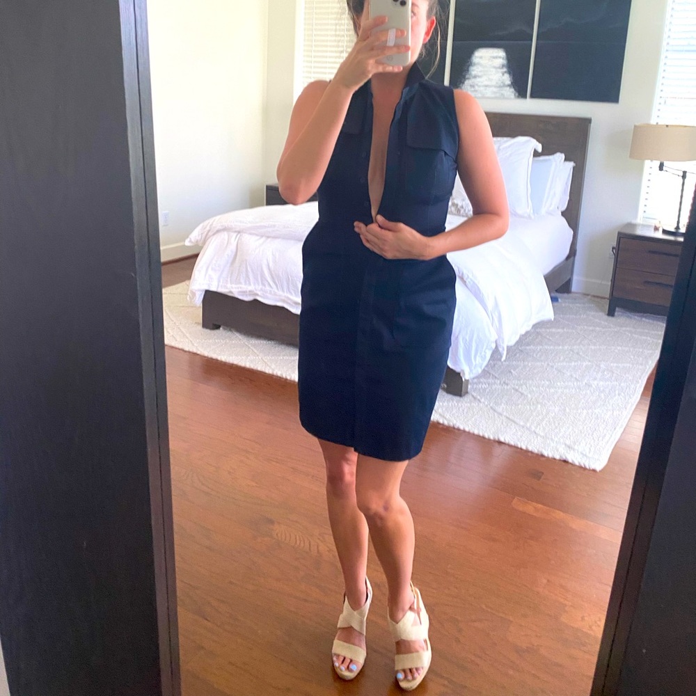 Dark wash denim dress